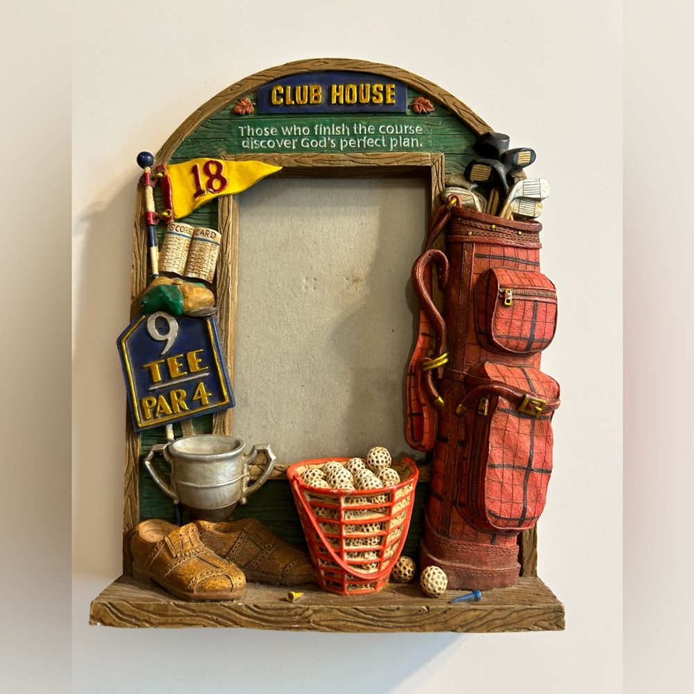 CLUB HOUSE GOLF FRAME/PICTURE FRAM WITH 3D GOLF NOVELTY ITEMS